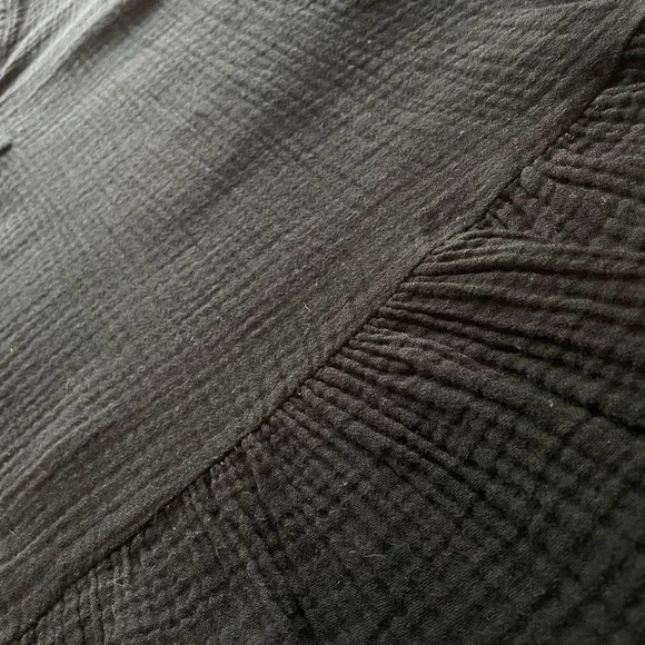 Monrow Easy Fit Black Cotton Popover Swing Dress Medium Neutral Capsule Wardrobe - Picture 8 of 10